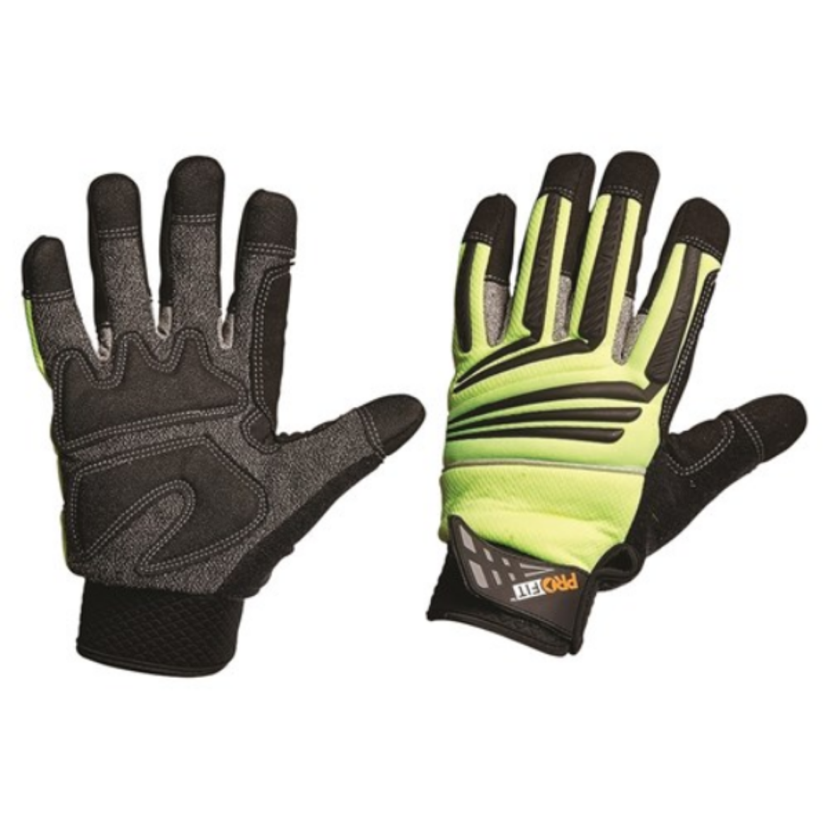 Picture of PRO-FIT GRIP HI-VIS YELLOW FULL FINGER, REINFORCED PALM.